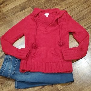Womens Greendog red hooded sweater size XL(juniors)